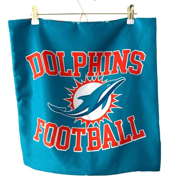 Miami dolphins pillow cases NWT 17X17 NFL football  set of 2 - Picture 4 of 9